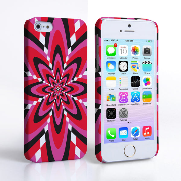 Caseflex iPhone 5 / 5S Retro Pattern Hard Case - Pink and Red