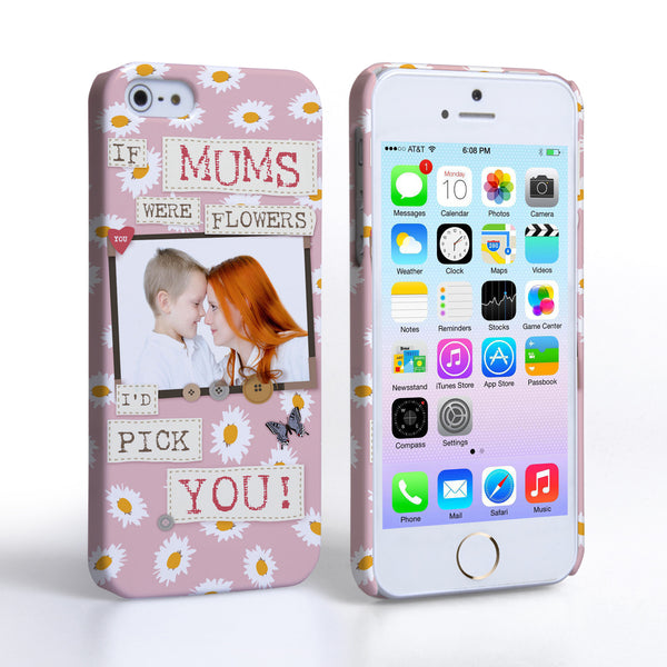 Caseflex iPhone 5 / 5S ‘If Mums Were Flowers’ Personalised Hard Case – Pink  