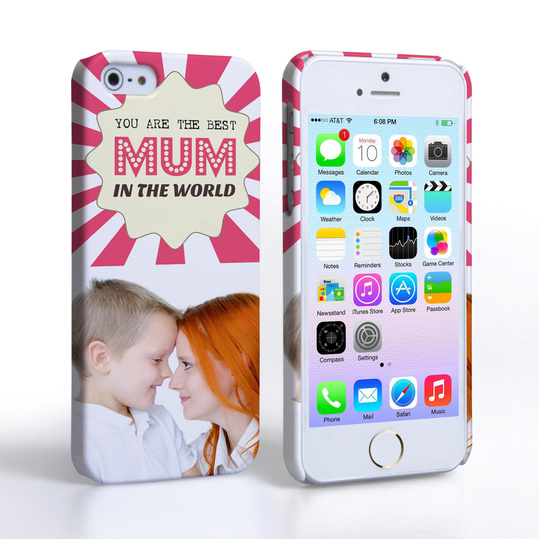 Caseflex iPhone 5 / 5S ‘Best Mum in the World’ Personalised Hard Case – Pink 