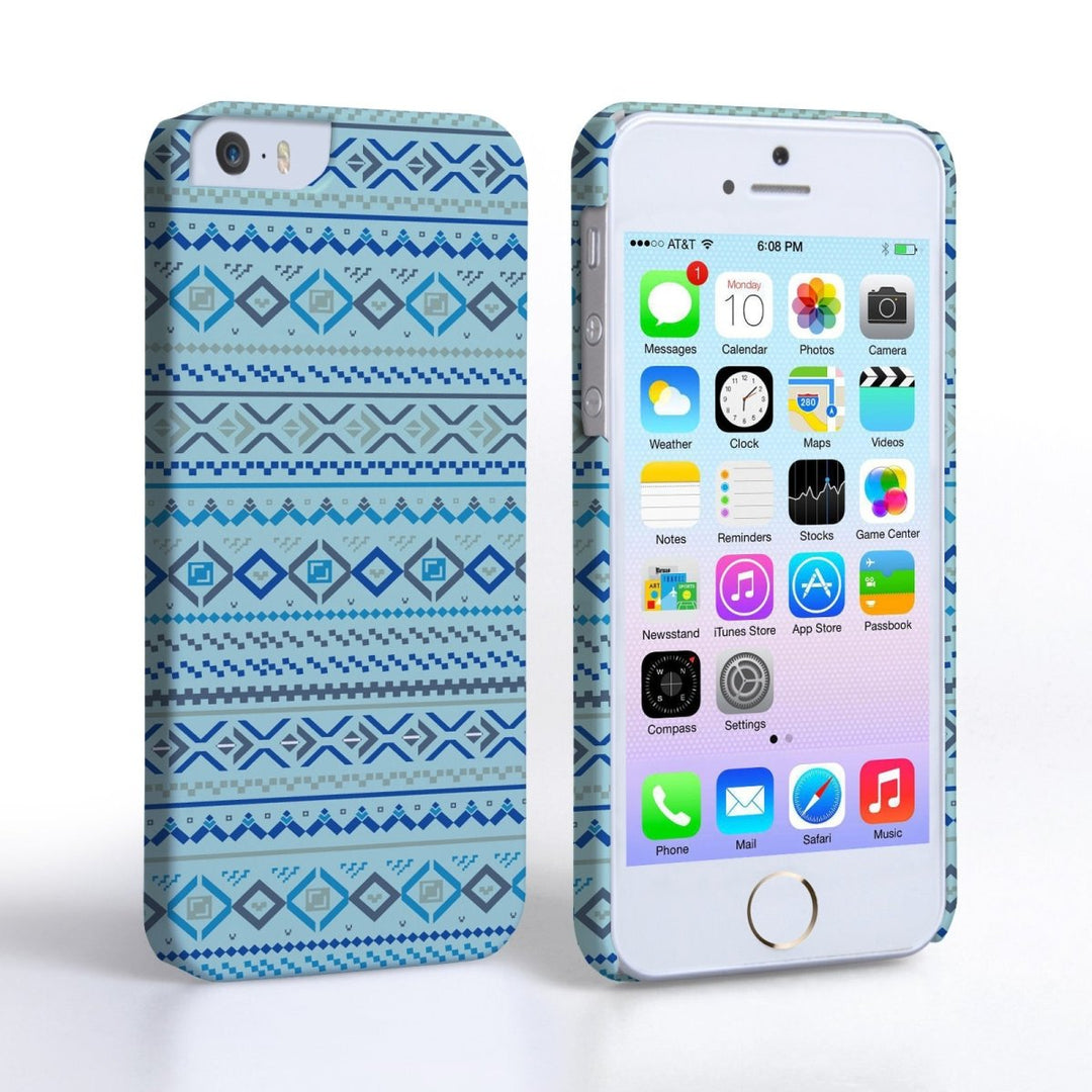 Caseflex Iphone 5/5S Fairisle Case – Blue With Blue Background - Mobile Madhouse