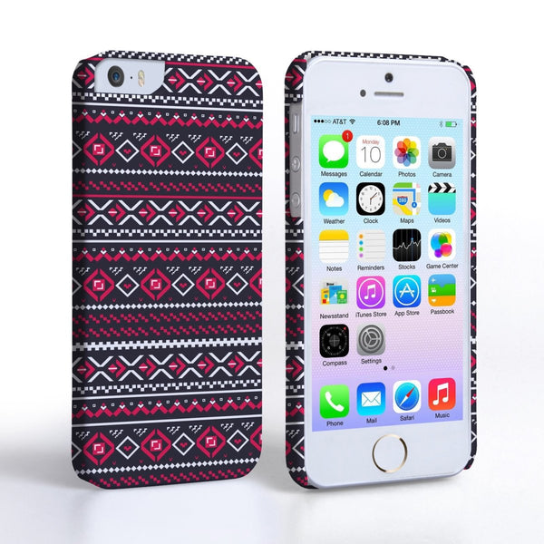 Caseflex Iphone 5/5S Fairisle Case – Grey With Red Background - Mobile Madhouse