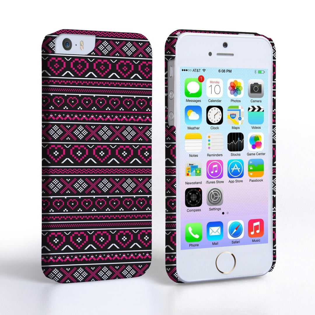 Caseflex Iphone 5/5S Fairisle Case – Pink And Black - Mobile Madhouse