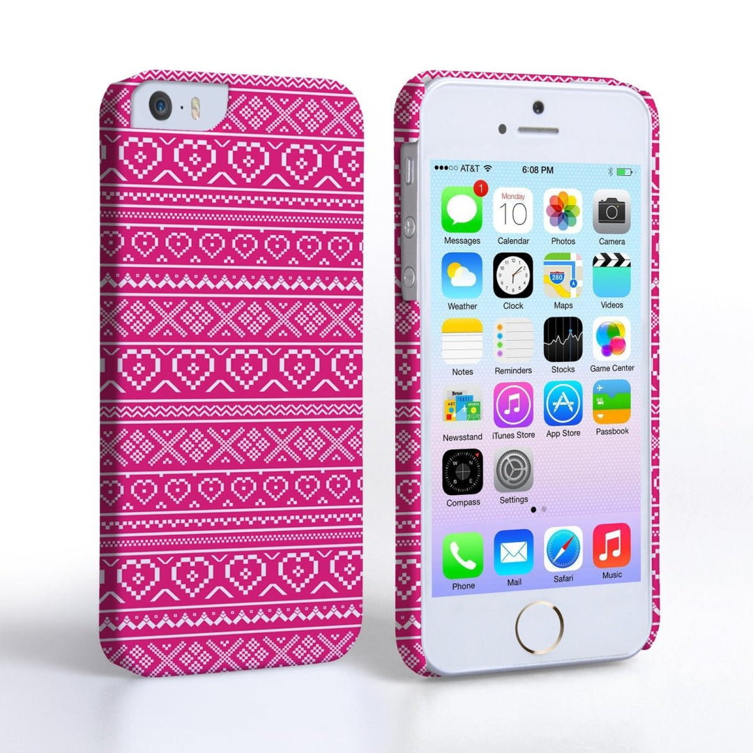 Caseflex Iphone 5/5S Fairisle Case – Pink And White - Mobile Madhouse