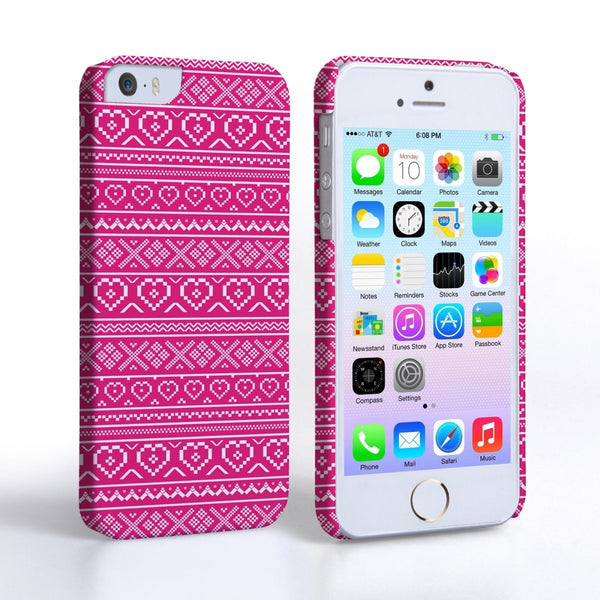 Caseflex Iphone 5/5S Fairisle Case – Pink And White - Mobile Madhouse