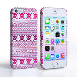 Caseflex Iphone 5/5S Fairisle Case – Pink Skull White Background - Mobile Madhouse
