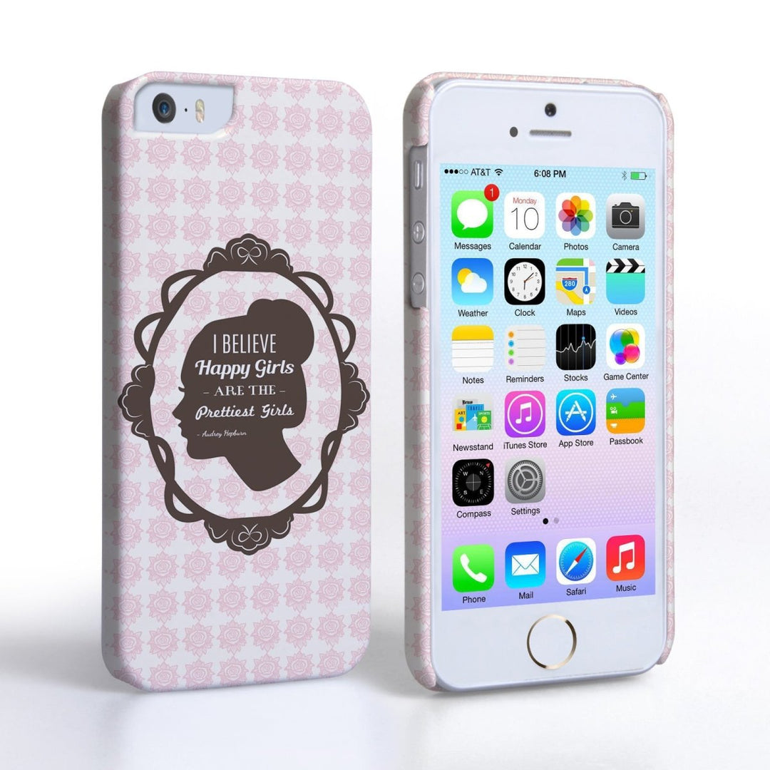 Caseflex Iphone 5 And 5s Audrey Hepburn ‘Happy Girls’ Quote Case - Mobile Madhouse