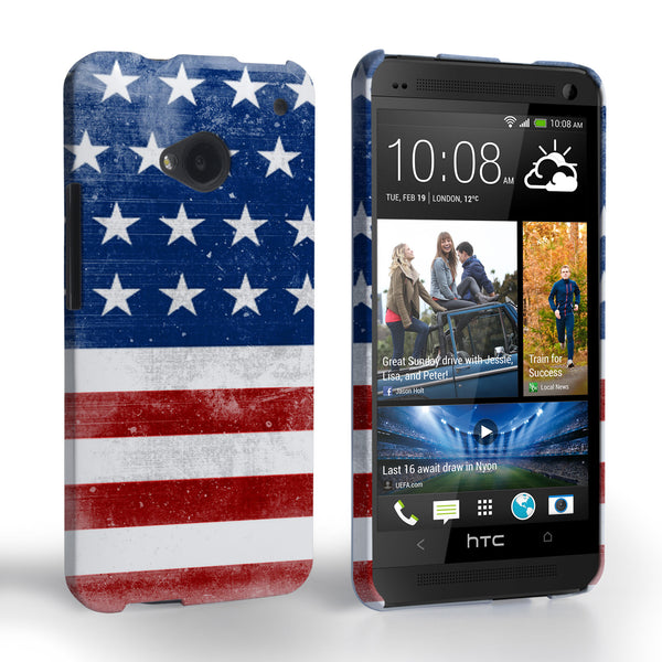 Caseflex HTC One Retro USA Flag Case