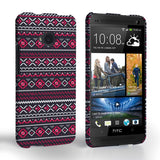 Caseflex HTC One Fairisle Case – Grey With Red Background - Mobile Madhouse