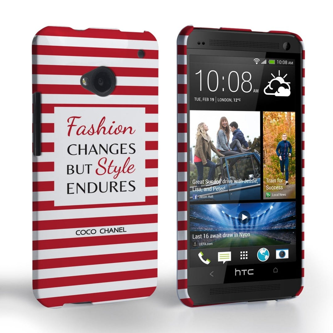 HTC One Chanel Fashion Changes Quote Case - Red - Mobile Madhouse