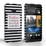 HTC One Chanel Fashion Changes Quote Case - Black - Mobile Madhouse
