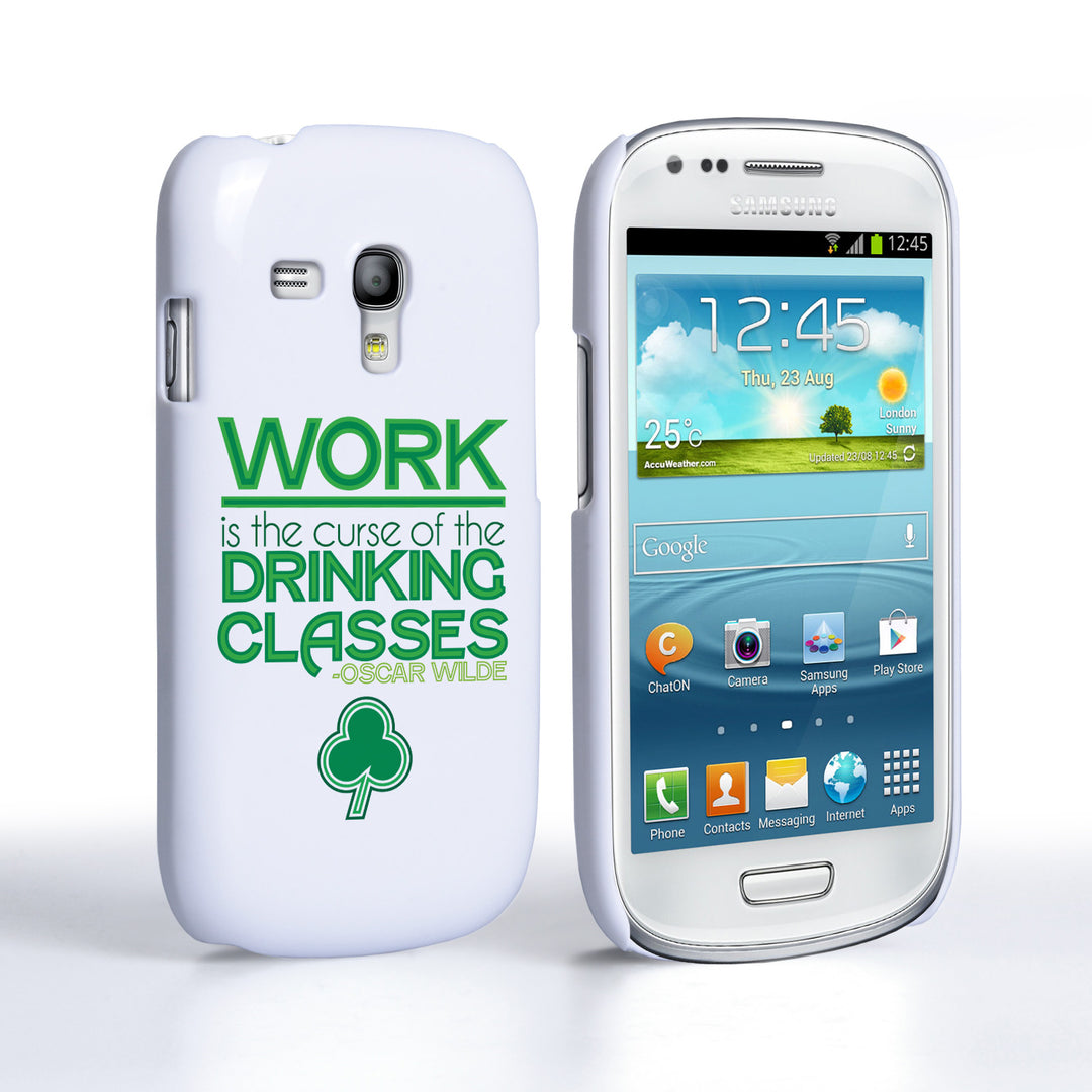 Caseflex Samsung Galaxy S3 Mini Wilde Drinking Classes Quote Hard Case – White and Green