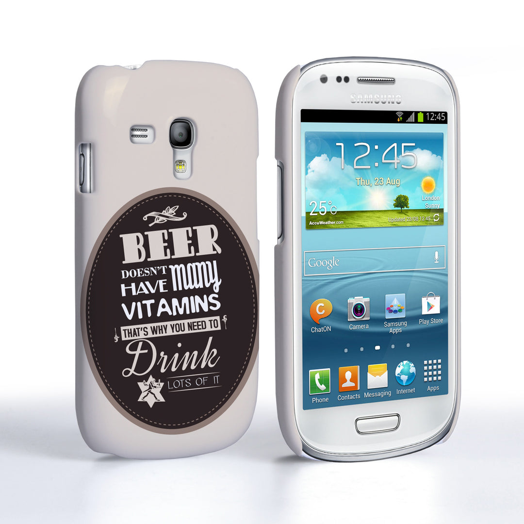 Caseflex Samsung Galaxy S3 Mini Beer Label Quote Hard Case – Brown