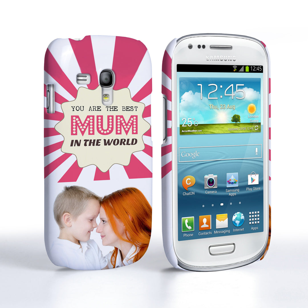 Caseflex Samsung Galaxy S3 Mini ‘Best Mum in the World’ Personalised Hard Case – Pink 