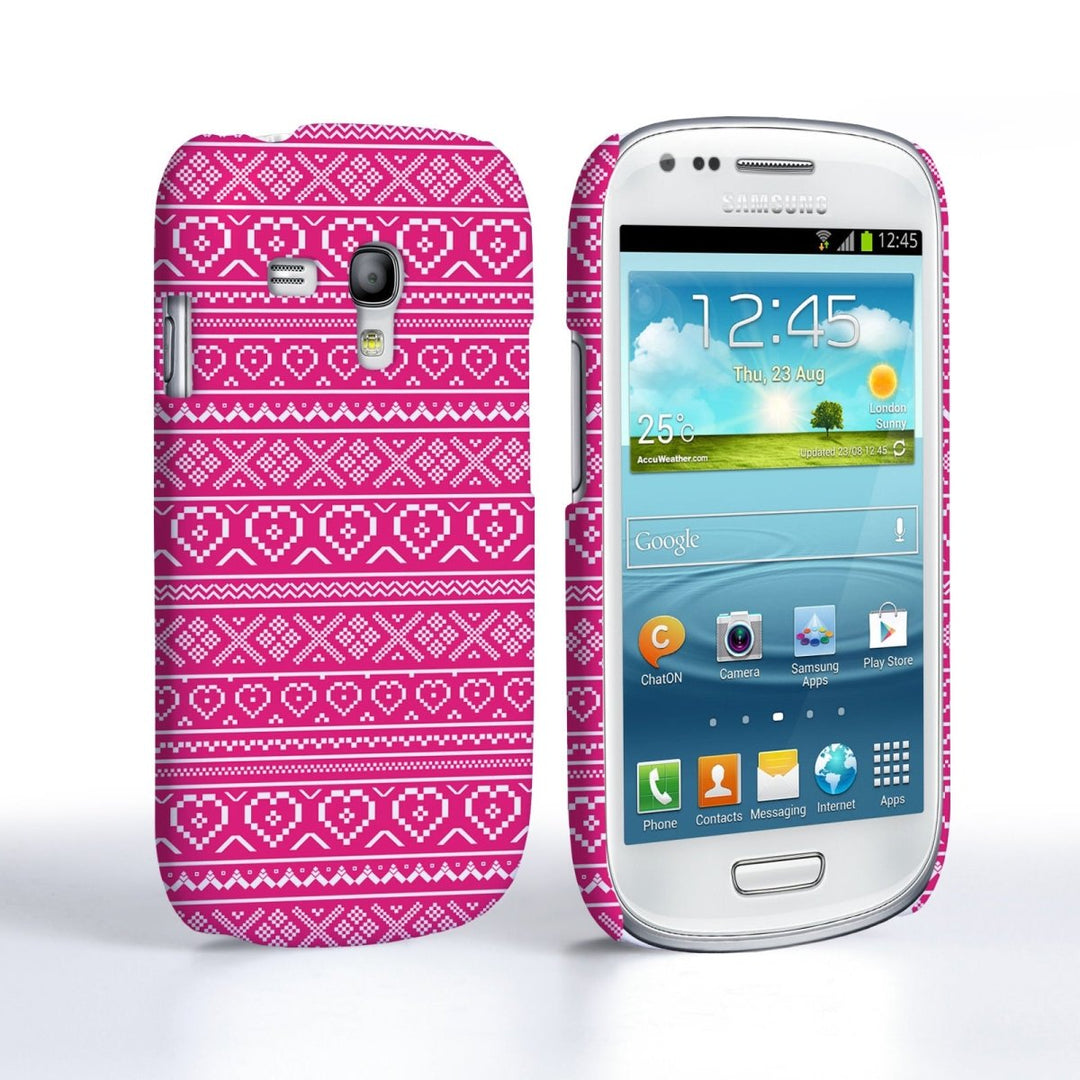 Caseflex Samsung Galaxy S3 Mini Fairisle Case – Pink And White - Mobile Madhouse