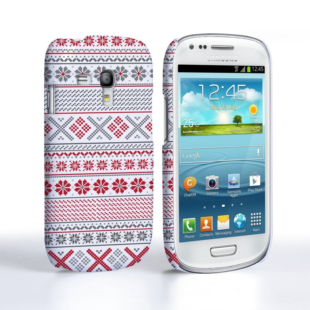 Caseflex Samsung Galaxy S3 Mini Fairisle Case – Red, White And Grey - Mobile Madhouse