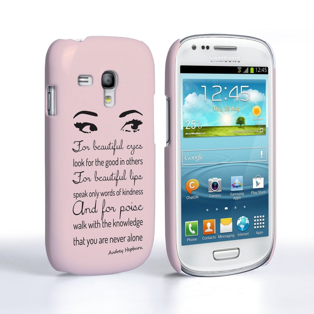 Caseflex Samsung Galaxy S3 Mini Audrey Hepburn ‘Eyes’ Quote Case - Mobile Madhouse