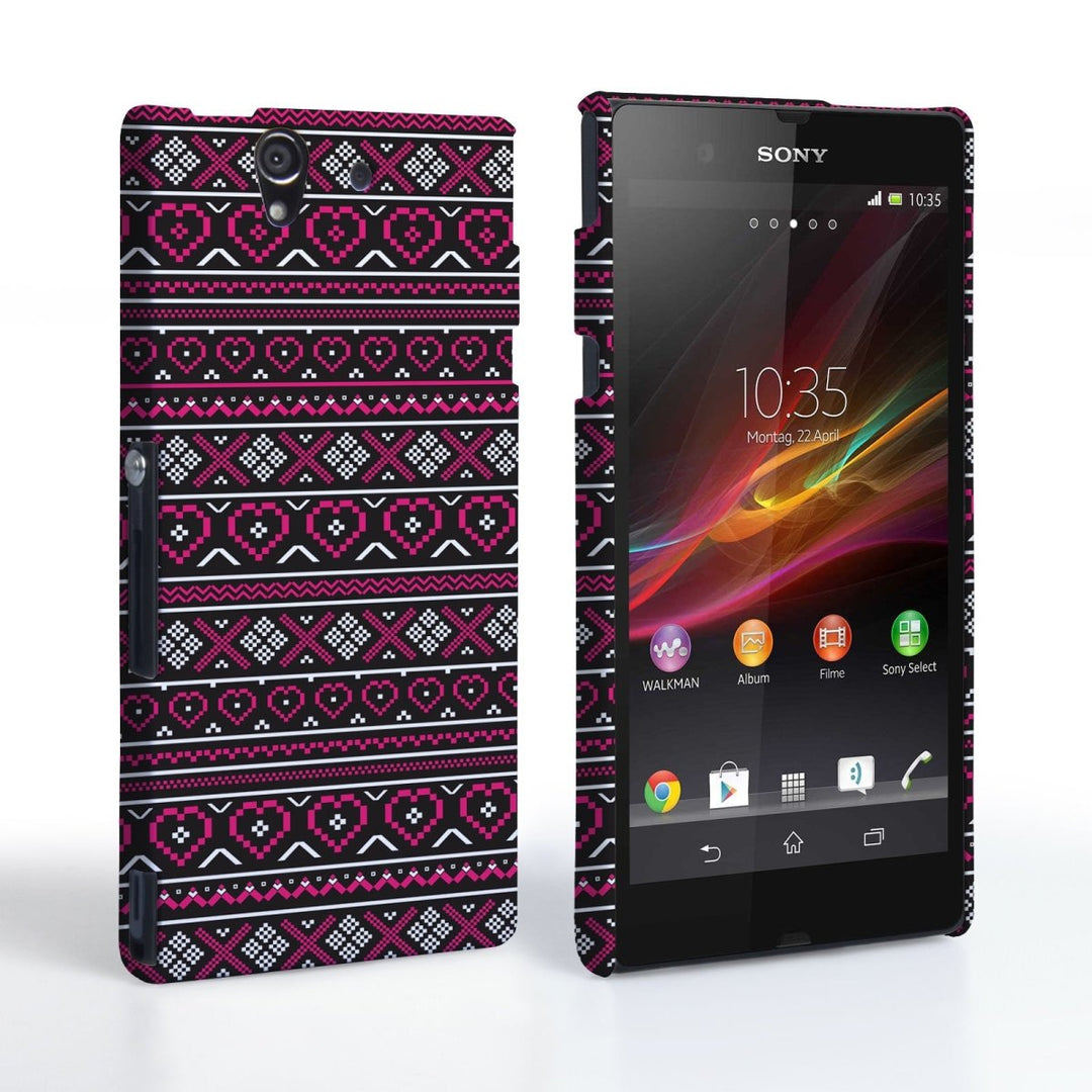 Caseflex Sony Xperia Z Fairisle Case – Pink And Black - Mobile Madhouse