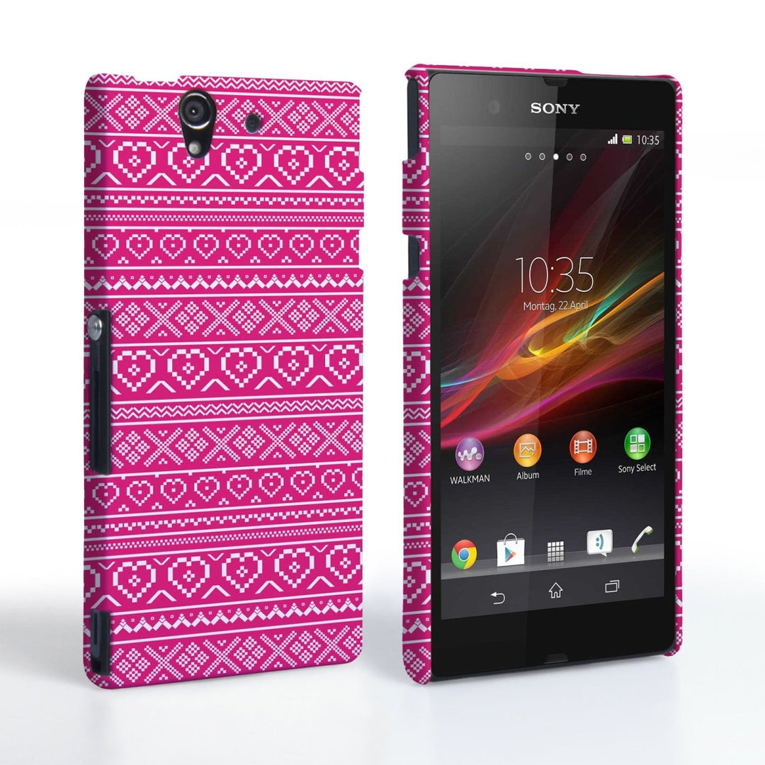 Caseflex Sony Xperia Z Fairisle Case – Pink And White - Mobile Madhouse
