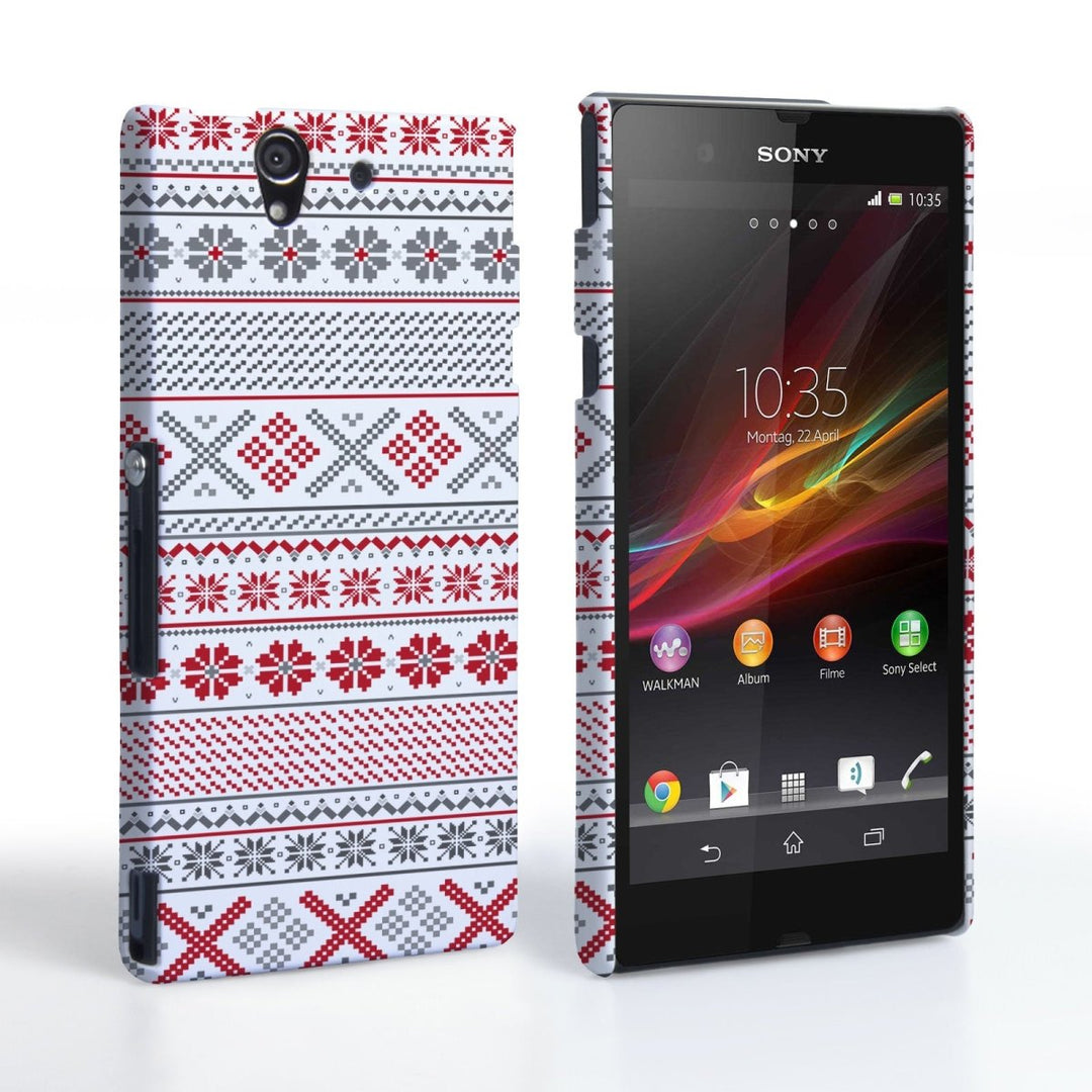 Caseflex Sony Xperia Z Fairisle Case – Red, White And Grey - Mobile Madhouse