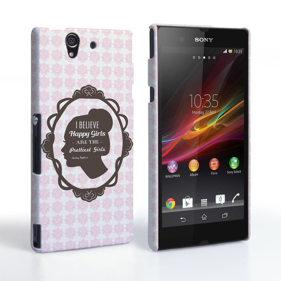 Caseflex Sony Xperia Z Audrey Hepburn ‘Happy Girls’ Quote Case - Mobile Madhouse