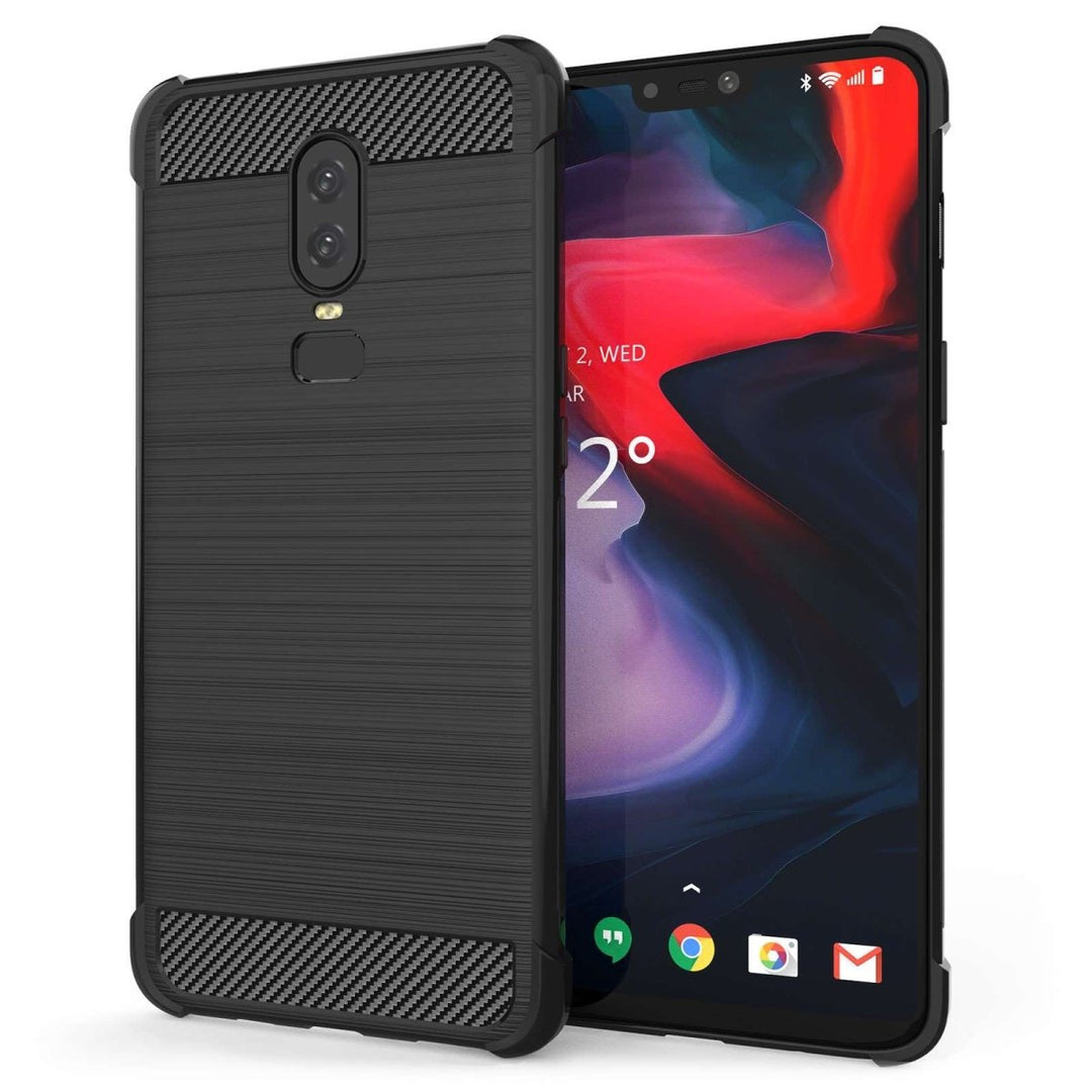 OnePlus 6 Carbon Anti Fall TPU Case - Black - Mobile Madhouse