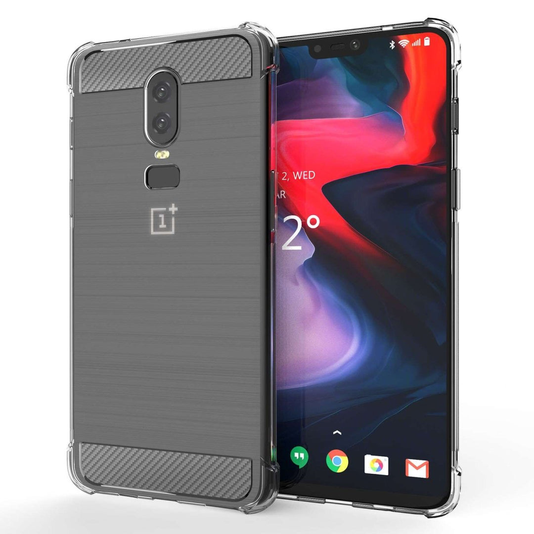 OnePlus 6 Carbon Anti Fall TPU Case - Clear - Mobile Madhouse