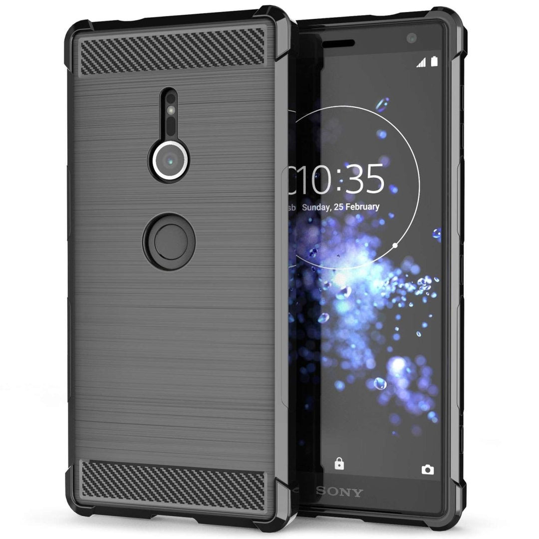 Sony Xperia XZ2 Carbon Anti Fall TPU Case - Black - Mobile Madhouse