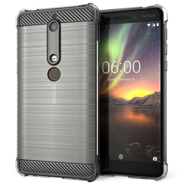 Nokia 6 (2018) Carbon Anti Fall TPU Case - Clear - Mobile Madhouse