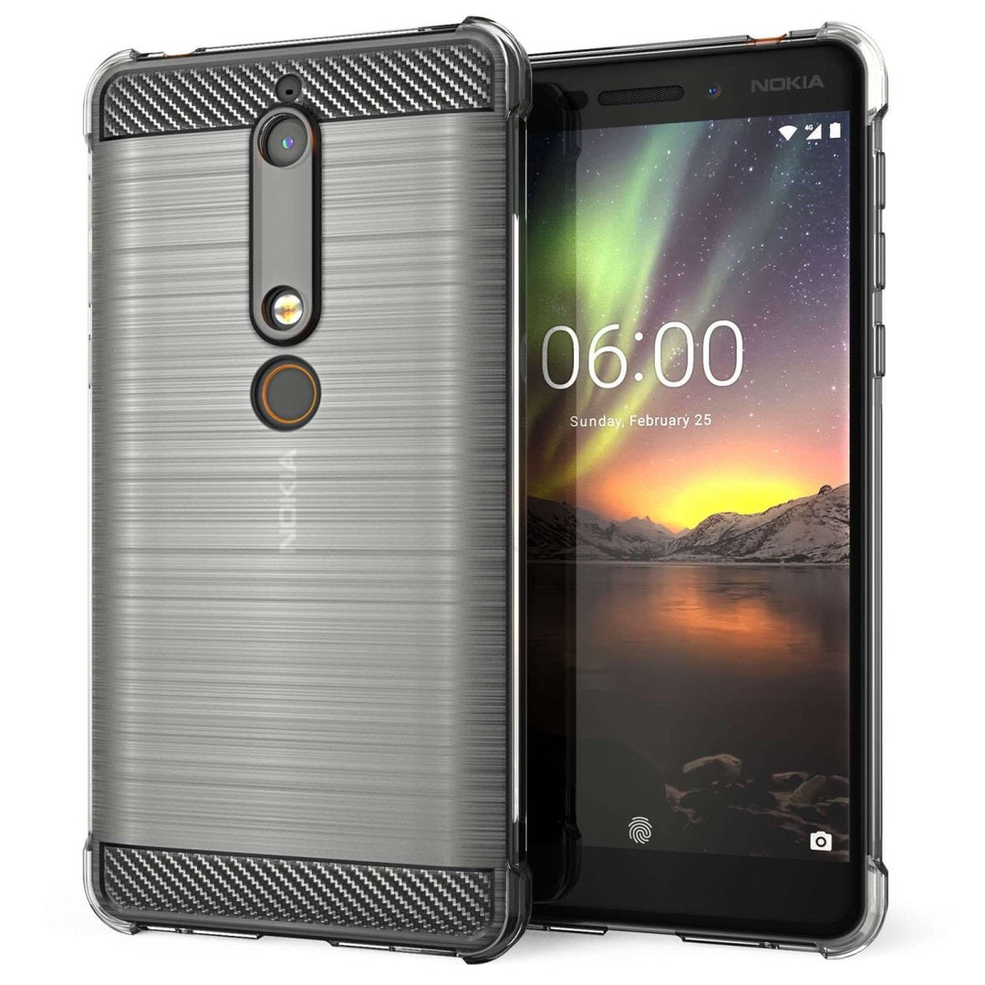 Nokia 6 (2018) Carbon Anti Fall TPU Case - Clear - Mobile Madhouse