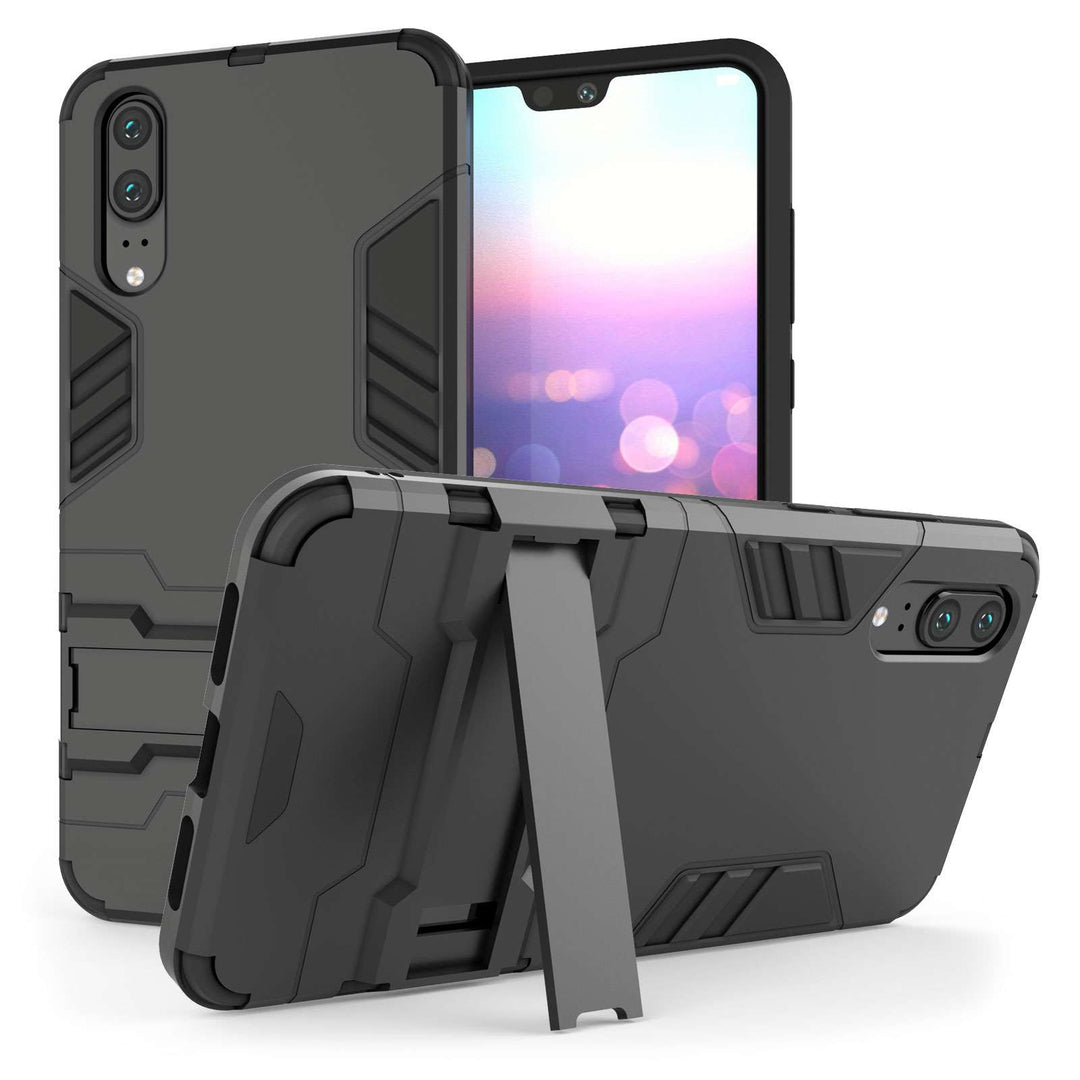 Huawei P20 Armour Kickstand - Steel Black - Mobile Madhouse