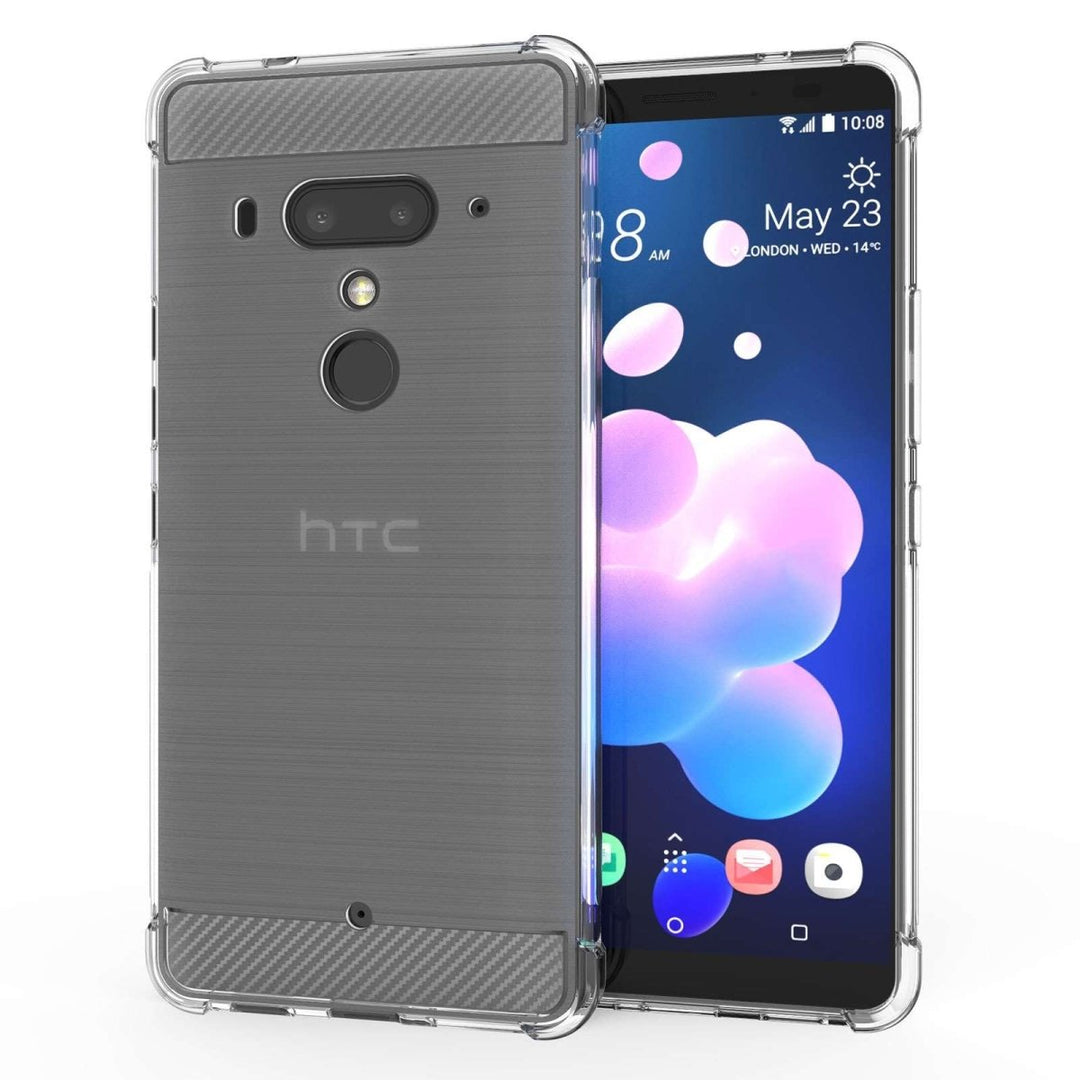 HTC U12 Carbon Anti Fall TPU Case - Black - Mobile Madhouse
