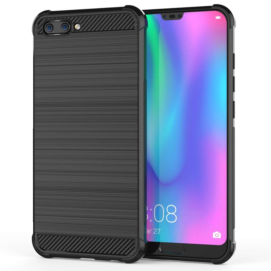 Huawei Honor 10 Carbon Anti Fall TPU Case - Black - Mobile Madhouse