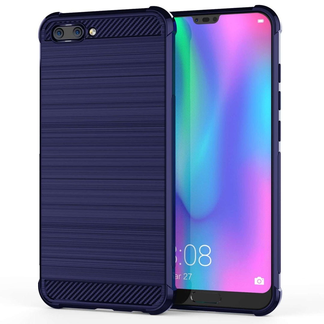 Huawei Honor 10 Carbon Anti Fall TPU Case - Blue - Mobile Madhouse
