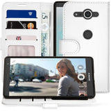 Sony Xperia XZ2 Compact PU Leather ID Stand Wallet - White - Mobile Madhouse