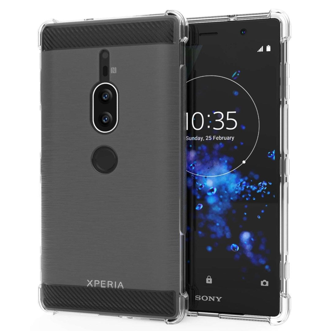 Sony Xperia XZ2 Premium Carbon Anti Fall TPU Case - Clear - Mobile Madhouse