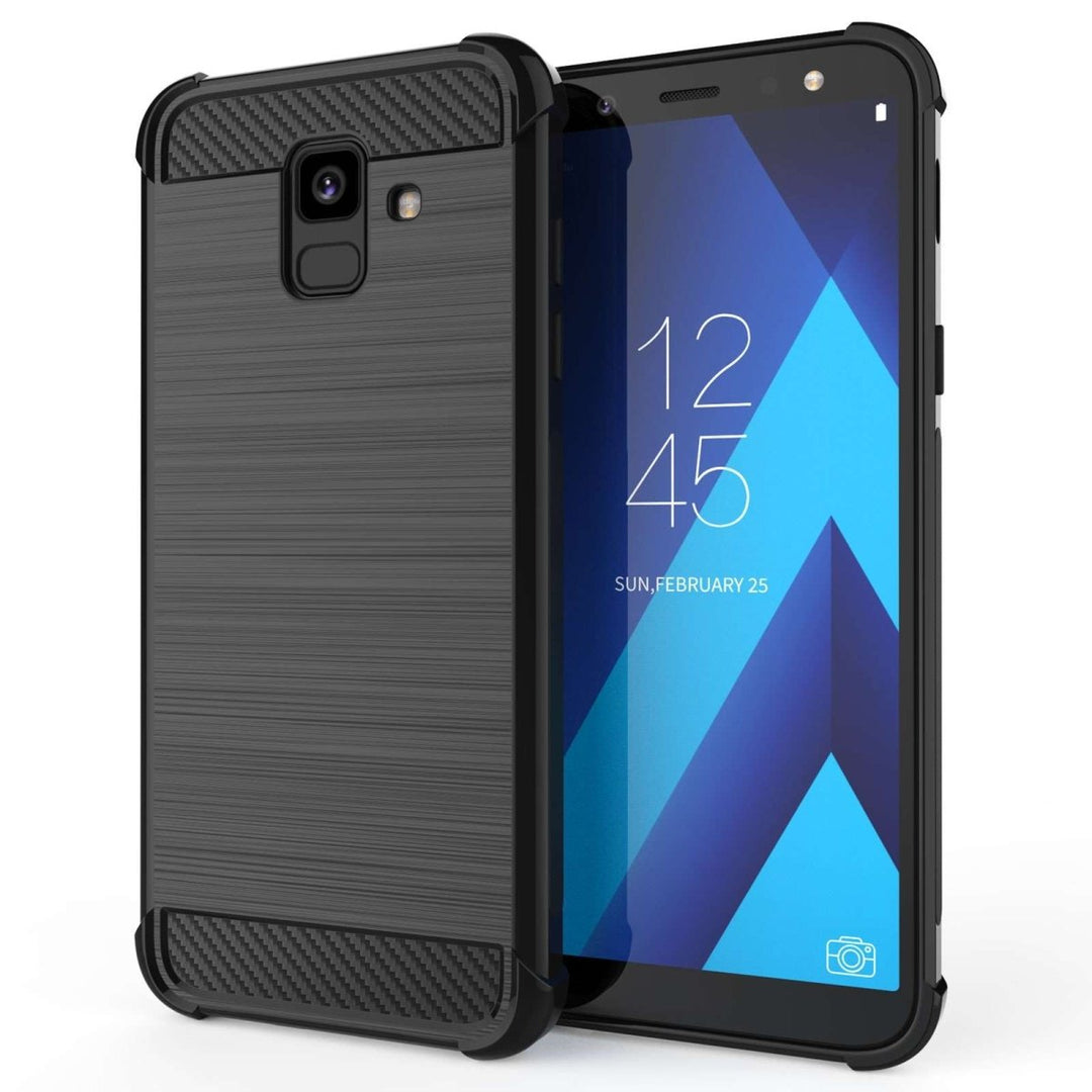 Samsung Galaxy A6 (2018) Carbon Anti Fall TPU Case - Black - Mobile Madhouse