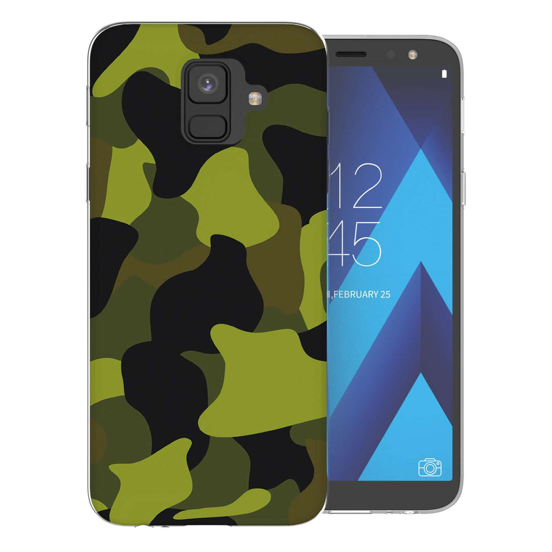 Samsung A6 (2018) Green Camouflage TPU Gel Case - Mobile Madhouse