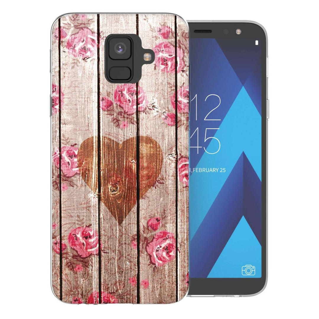 Samsung A6 (2018) Vintage Wooden Heart TPU Gel Case - Mobile Madhouse