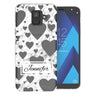 Samsung A6 (2018) White Marble Hearts Personalised TPU Gel Case