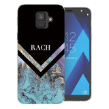 Samsung A6 (2018) Black Blue Arrow Personalised TPU Gel Case - Mobile Madhouse