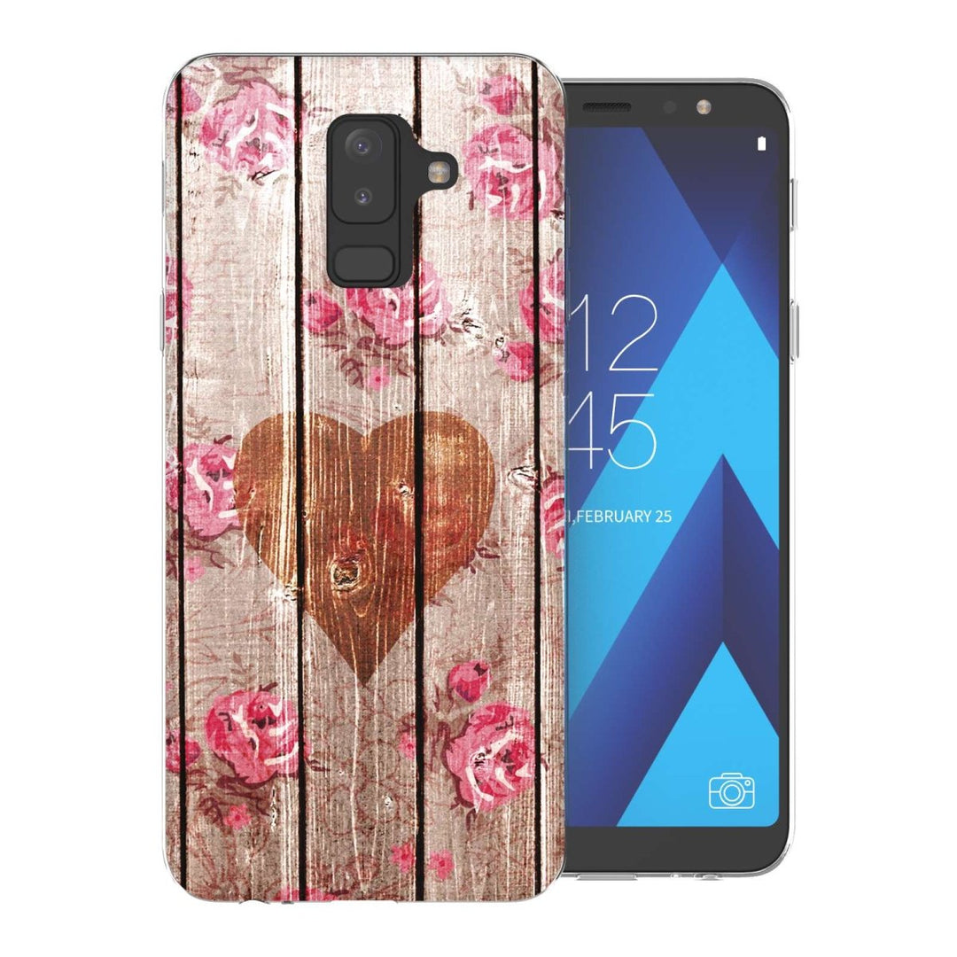 Samsung A6 Plus (2018) Vintage Wooden Heart TPU Gel Case - Mobile Madhouse