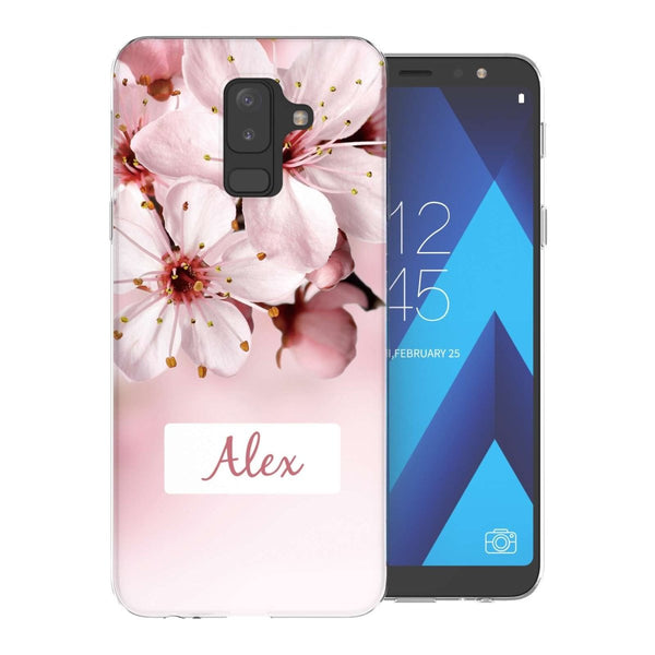 Samsung A6 Plus (2018) Light Pink Floral Personalised TPU Gel Case - Mobile Madhouse