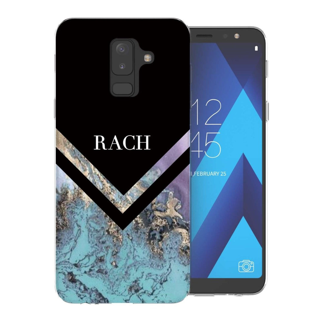 Samsung A6 Plus (2018) Black Blue Arrow Personalised TPU Gel Case - Mobile Madhouse