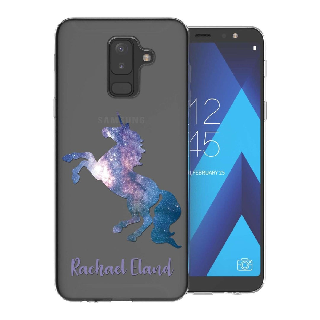 Samsung A6 Plus (2018) Blue Unicorn Personalised TPU Gel Case - Mobile Madhouse