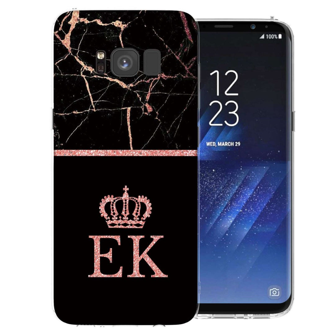 Samsung Galaxy S8 Black & Pink Marble Personalised TPU Gel Case - Mobile Madhouse