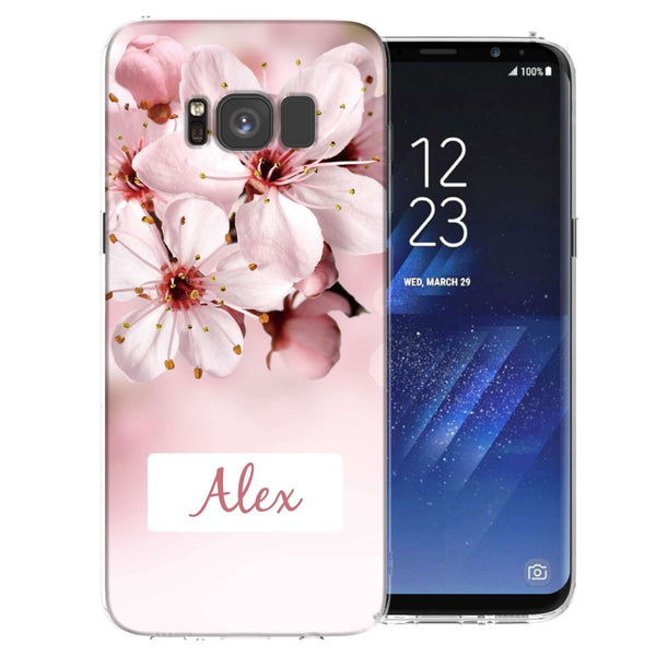 Samsung Galaxy S8 Light Pink Floral Personalised TPU Gel Case - Mobile Madhouse