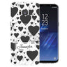 Samsung Galaxy S8 White Marble Hearts Personalised TPU Gel Case