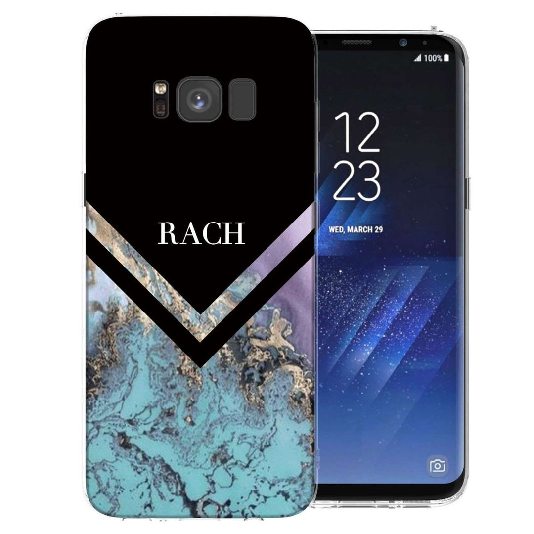 Samsung Galaxy S8 Black Blue Arrow Personalised TPU Gel Case - Mobile Madhouse
