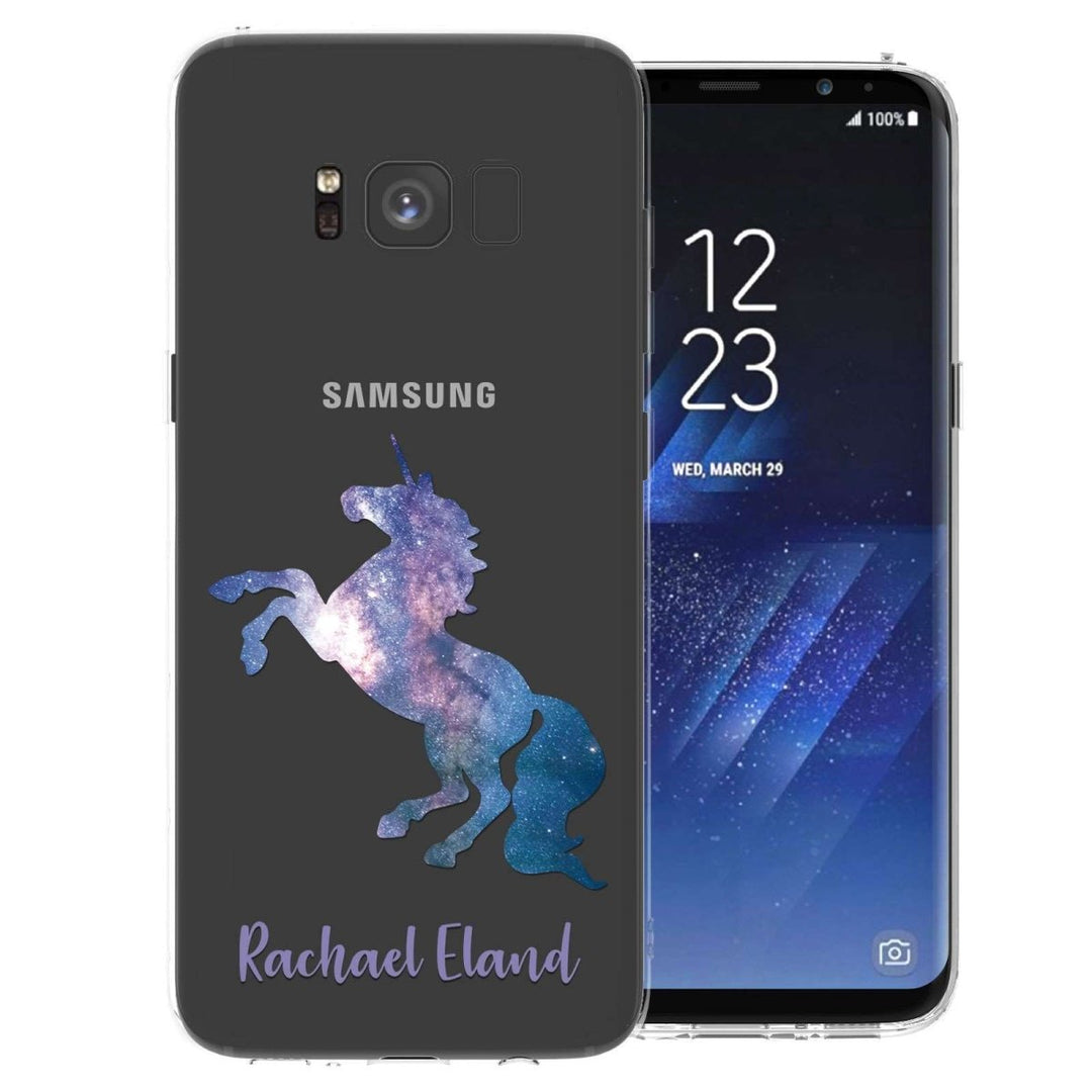 Samsung Galaxy S8 Blue Unicorn Personalised TPU Gel Case - Mobile Madhouse