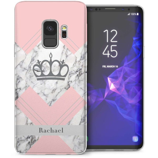 Samsung Galaxy S9 Pink Marble Personalised TPU Gel Case - Mobile Madhouse